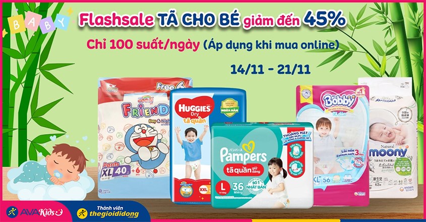 flashsale tã 100 suất