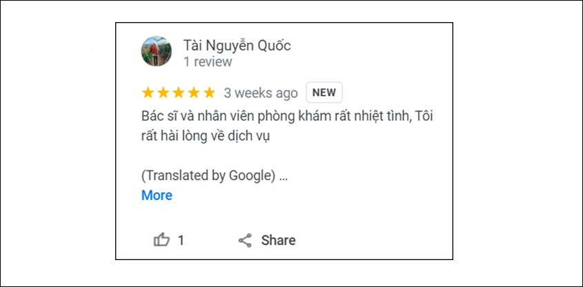 Đánh giá của khách hàng về phòng khám Phụ sản 315