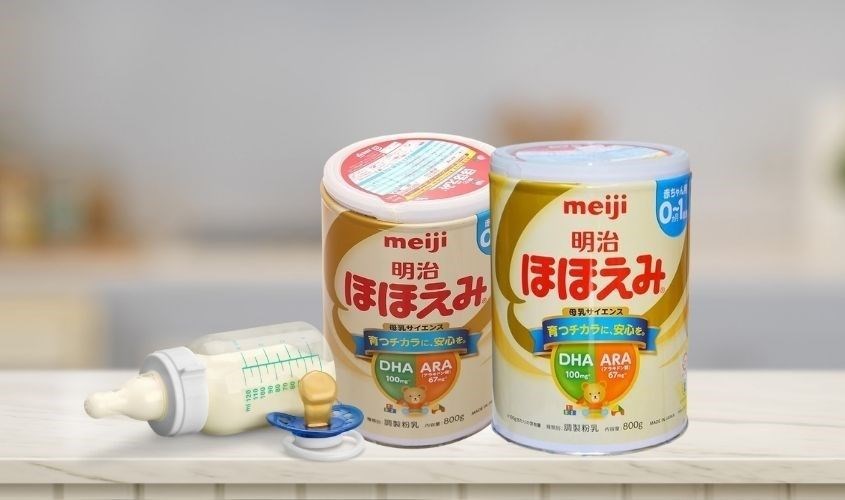 Sữa bột nội địa Nhật Meiji Hohoemi Milk vị nhạt thanh 800g (0 - 12 tháng)