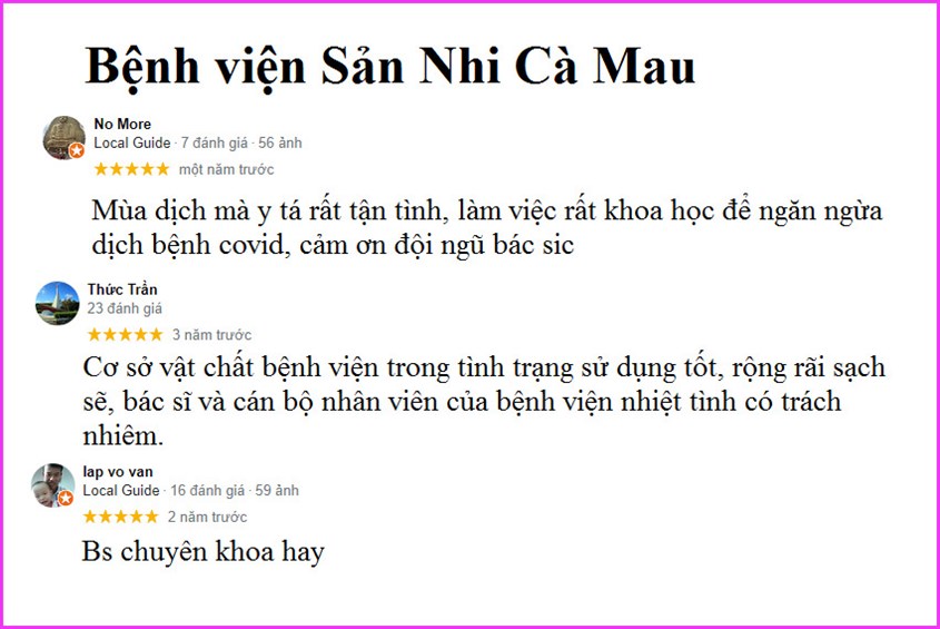 đi sinh tại bệnh viện Sản Nhi Cà Mau