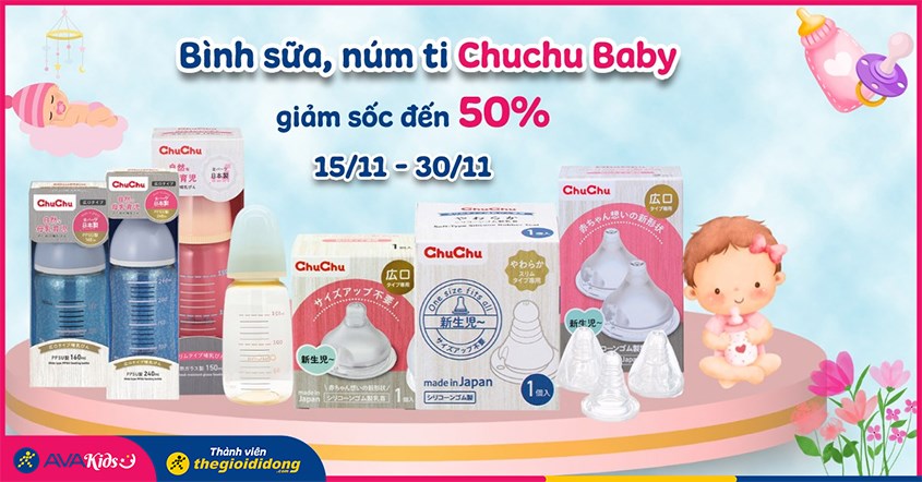 bình sữa núm ty giảm 50%