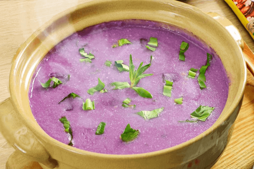 Cháo bánh mì cho bé ăn dặm với khoai lang tốt cho tiêu hóa