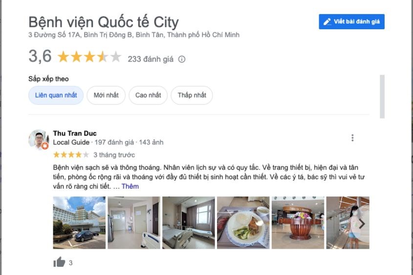 Khách hàng hài lòng về dịch vụ tại Bệnh viện Quốc tế City