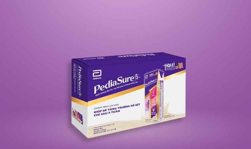 Thùng 48 hộp sữa pha sẵn PediaSure hương vani 180 ml Thùng 48 hộp sữa pha sẵn PediaSure hương vani 180 ml