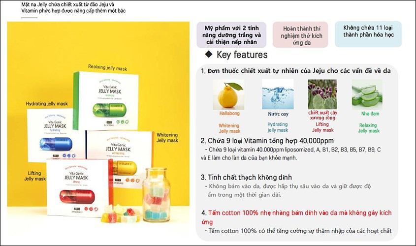 Thành phần mặt nạ Banobagi Thành phần mặt nạ Banobagi