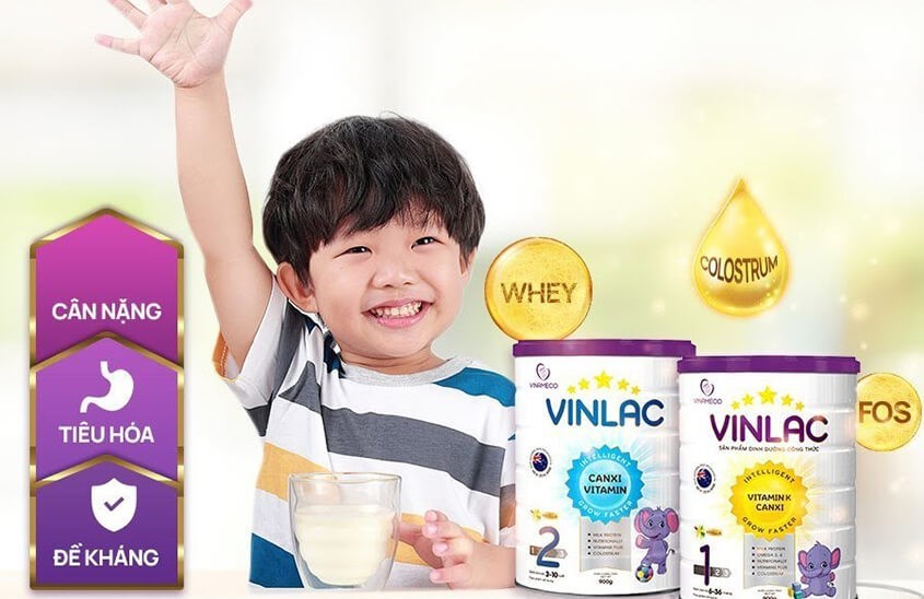 Sữa Vinlac chứa nhiều dưỡng chất thiết yếu cho bé