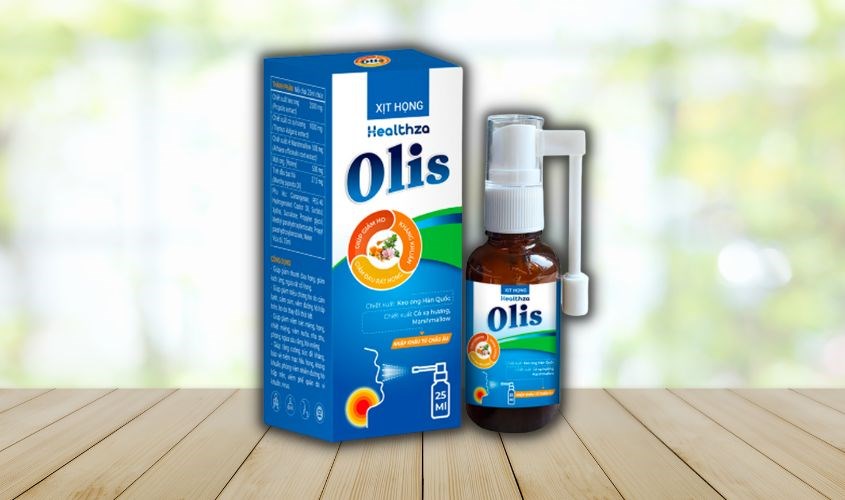 Lọ xịt Healthza Olis giúp kháng khuẩn, giảm ho và đau rát cổ họng 25 ml
