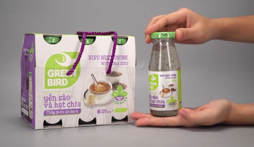 Nước yến xào hạt chia Green Bird 185ml 