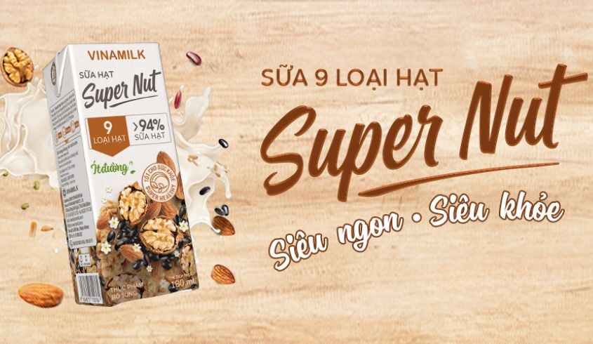 Lốc 4 hộp sữa hạt Vinamilk Super Nut 180 ml (từ 4 tuổi)