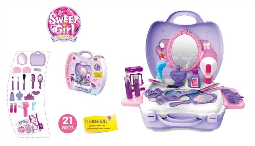 Bộ đồ chơi vali dụng cụ làm tóc Bowa 8231 (21 chi tiết)