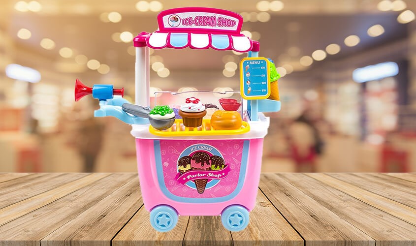 Bộ đồ chơi xe đẩy cửa hàng bán kem Bowa 8342 (31 chi tiết)