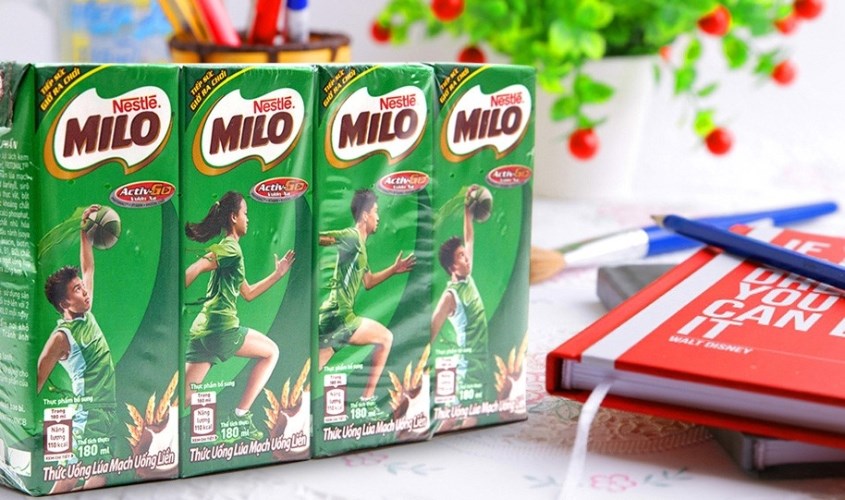 Lốc 4 hộp thức uống lúa mạch Nestlé Milo Active Go 180 ml (từ 6 tuổi)