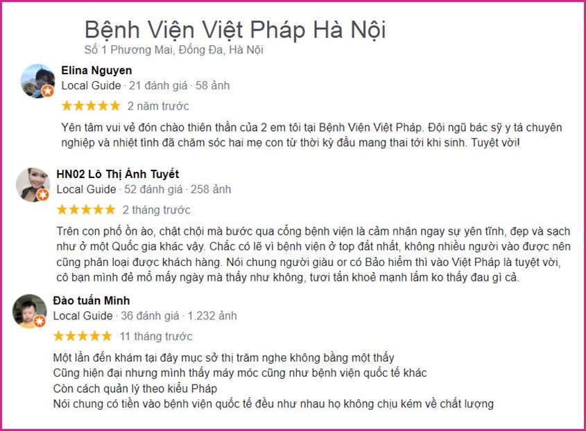 Một số đánh giá về bệnh viện Việt Pháp Hà Nội