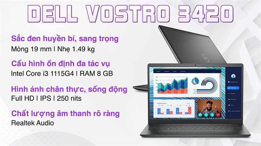 Laptop Dell Vostro 3420 i3 1115G4/8GB/256GB