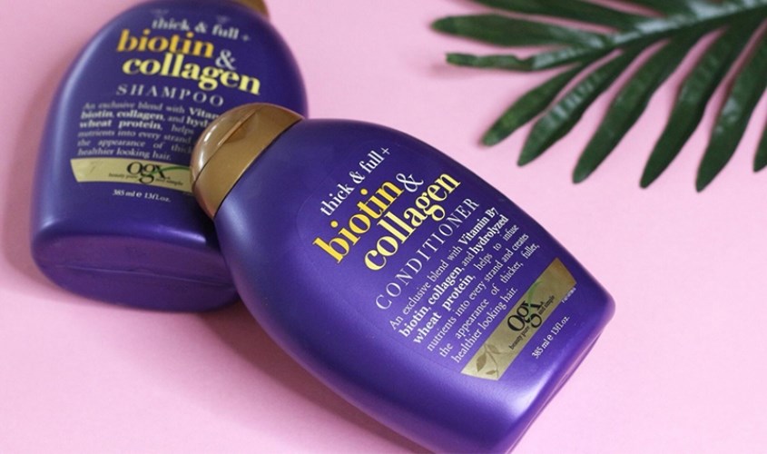 Dầu xả OGX Thick Full Biotin Collagen nuôi dưỡng tóc dày, khỏe 385 ml