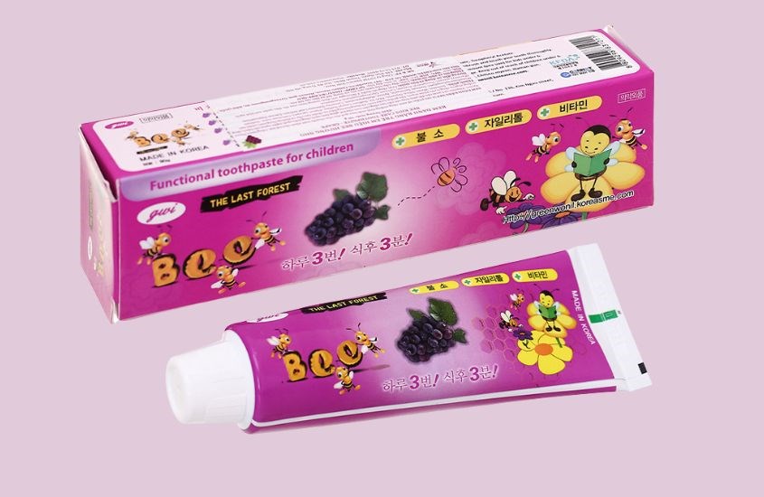 Kem đánh răng cho bé trên 3 tuổi Bee hương nho 90g
