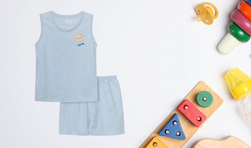 Bộ ba lỗ bé trai Rabity 0.45 màu xanh nhạt