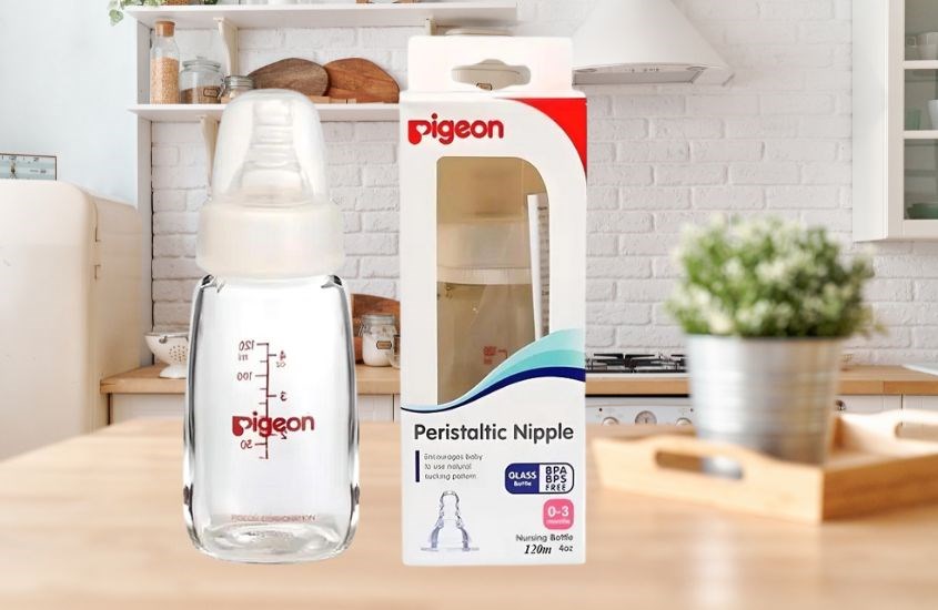Bình sữa thủy tinh Pigeon cổ hẹp 120 ml (từ 0 tháng) Bình sữa thủy tinh Pigeon cổ hẹp 120 ml (từ 0 tháng)
