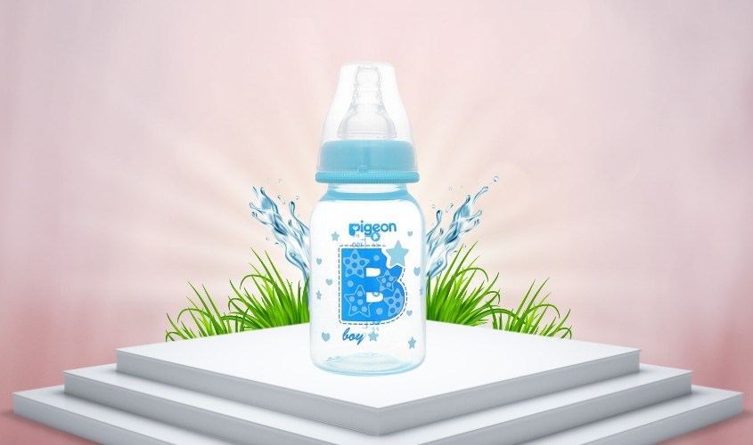 Bình sữa nhựa PP Pigeon cổ hẹp 120 ml (0 - 4 tháng) Bình sữa nhựa PP Pigeon cổ hẹp 120 ml (0 - 4 tháng)