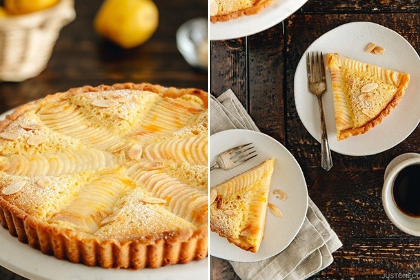 Bà bầu ăn lê với món bánh tart trái lê thơm ngon Bà bầu ăn lê được không