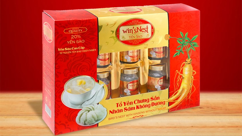 Hộp 6 hũ nước yến sào nhân sâm không đường Win