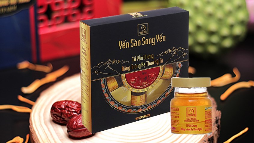 Hộp 5 hũ nước yến sào đông trùng hạ thảo kỳ tử Song Yến 70 ml