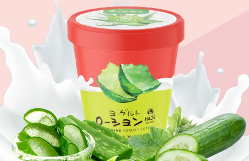Lotion dưỡng thể chiết xuất Nha Đam, Dưa Leo trắng da Hasi Yogurt UV30 180g