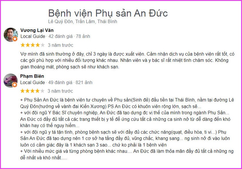 Đánh giá bệnh viện Phụ sản An Đức