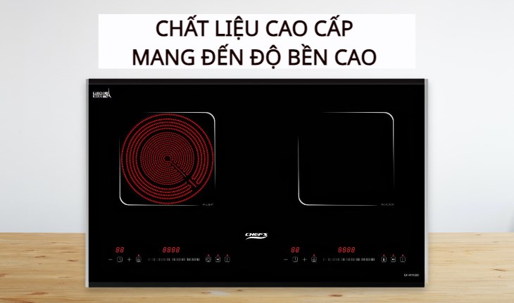 Bếp từ hồng ngoại lắp âm Chef's EH-MIX220 được sản xuất bằng các chất liệu cao cấp giúp mang đến cho sản phẩm độ bền cao