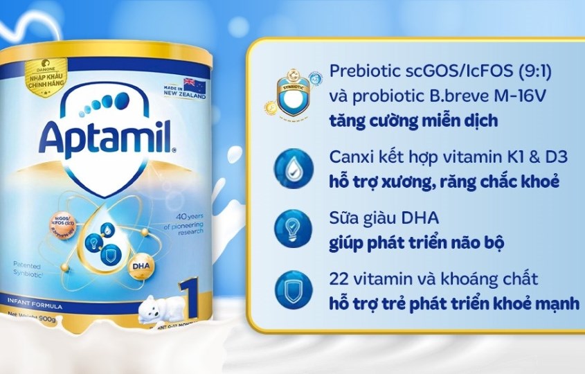 Sữa bột Aptamil Infant Formula số 1 900g (0 - 12 tháng)
