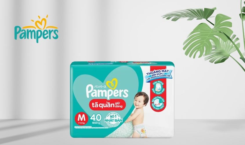 Tã quần Pampers tiết kiệm size M 40 miếng (7 - 12 kg) Tã quần Pampers tiết kiệm size M 40 miếng (7 - 12 kg)
