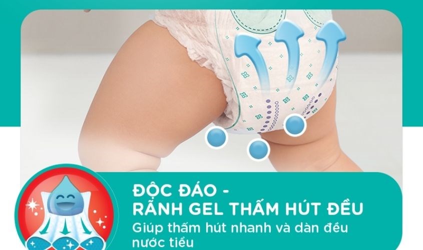 Trong lõi bỉm Pampers có hạt SAP Trong lõi bỉm Pampers có hạt SAP