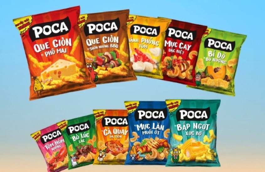 Bánh snack Poca được tẩm ướp đậm đà, mang đến vị ngon trên từng đầu ngón tay