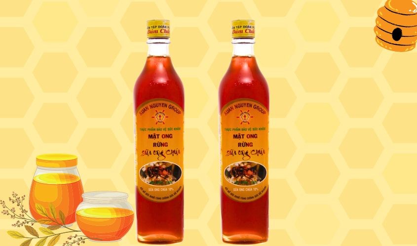 Mật ong rừng nguyên chất pha sữa ong chúa Xuân Nguyên 500 ml