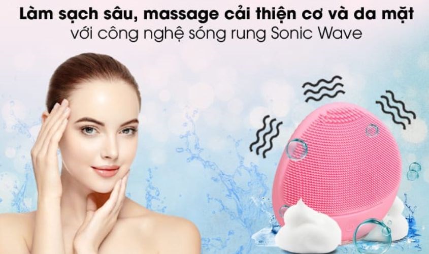 Máy rửa mặt và massage Halio Hot Pink
