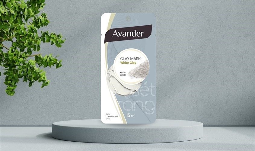 Mặt nạ đất sét trắng làm sạch sâu, dưỡng sáng da Avander 15 ml (Gói)