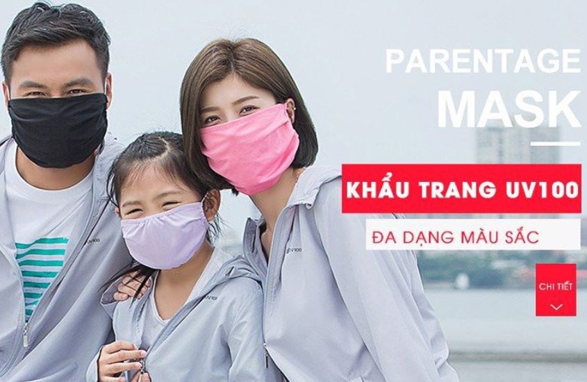 Khẩu trang chống tia UV kháng khuẩn & hút ẩm UV100 LC 10027