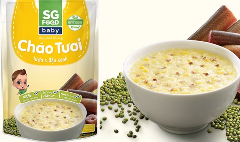 Cháo tươi SG Food Baby vị lươn, đậu xanh gói 240g