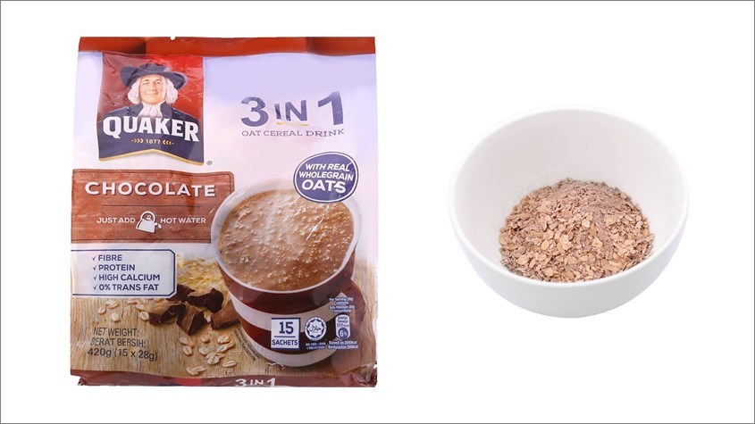 Yến mạch nguyên chất cán mỏng vị chocolate Quaker 420g (dành cho bé từ 3 tuổi)