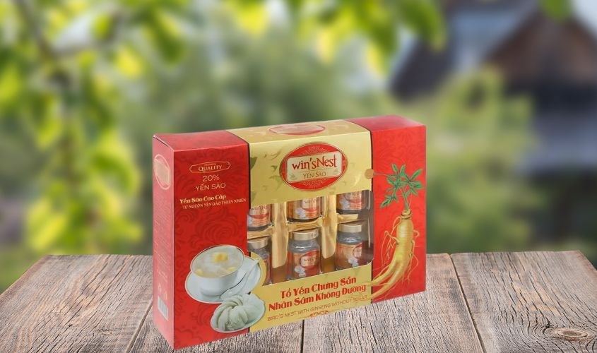 Hộp 6 hũ nước yến sào nhân sâm không đường Win