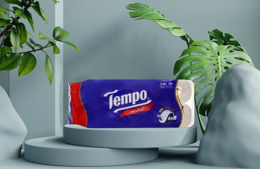 Lốc 10 cuộn giấy vệ sinh Tempo không mùi 3 lớp