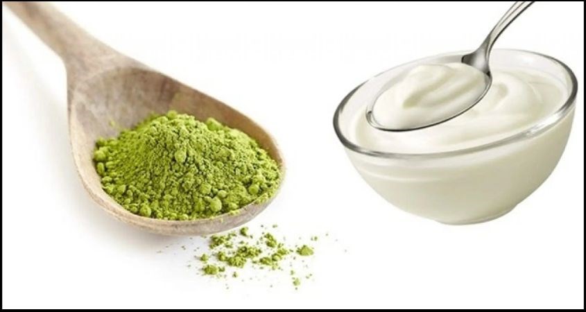 Sử dụng mặt nạ sữa chua cùng bột trà xanh