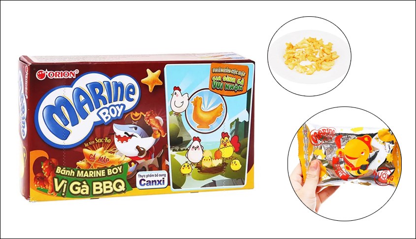 Bánh quy Orion Marine Boy vị gà BBQ hộp 35g