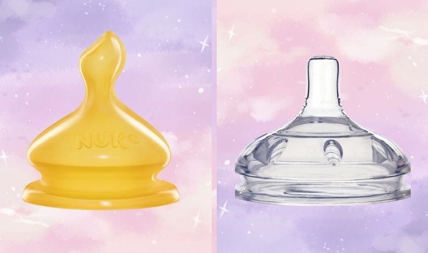 Mẹ cần phân biệt, hiểu rõ đặc điểm của núm cao su và núm silicon