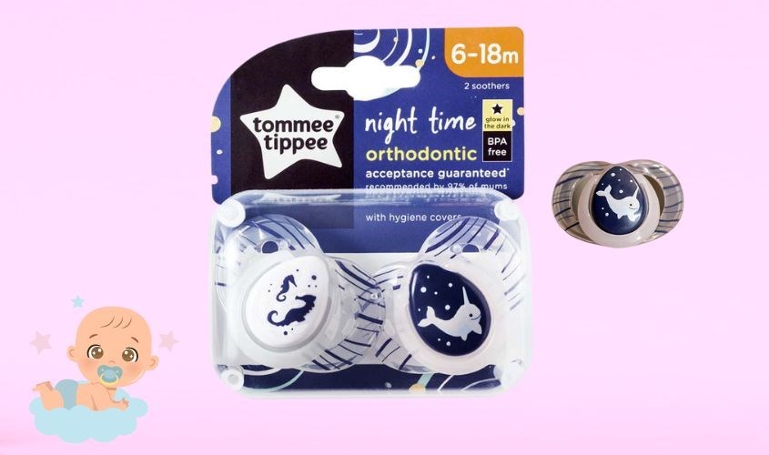 Bộ 2 ty ngậm Tommee typpee Night tyme dạ quang 433374 (6-18 tháng)
