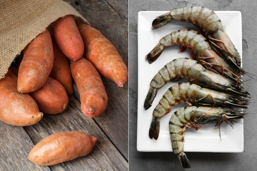 Súp tôm khoai lang là món ăn dặm từ tôm cho bé bổ dưỡng