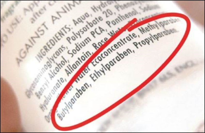 Paraben và các dẫn xuất thường được ghi ở cuối bảng thành phần