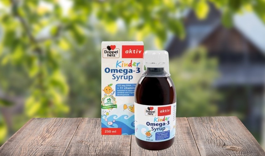 Siro Doppelherz Aktiv Kinder Omega 3 phát triển não bộ, thị lực 250 ml (từ 1 tuổi)