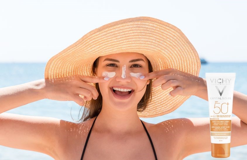 Kem chống nắng dưỡng da 3 trong 1 có màu Vichy Capital Soleil SPF 50+ PA++++ 50 ml