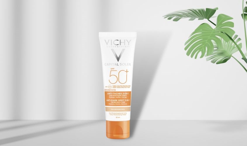 Kem chống nắng dưỡng da 3 trong 1 có màu Vichy Capital Soleil SPF 50+ PA++++ 50 ml